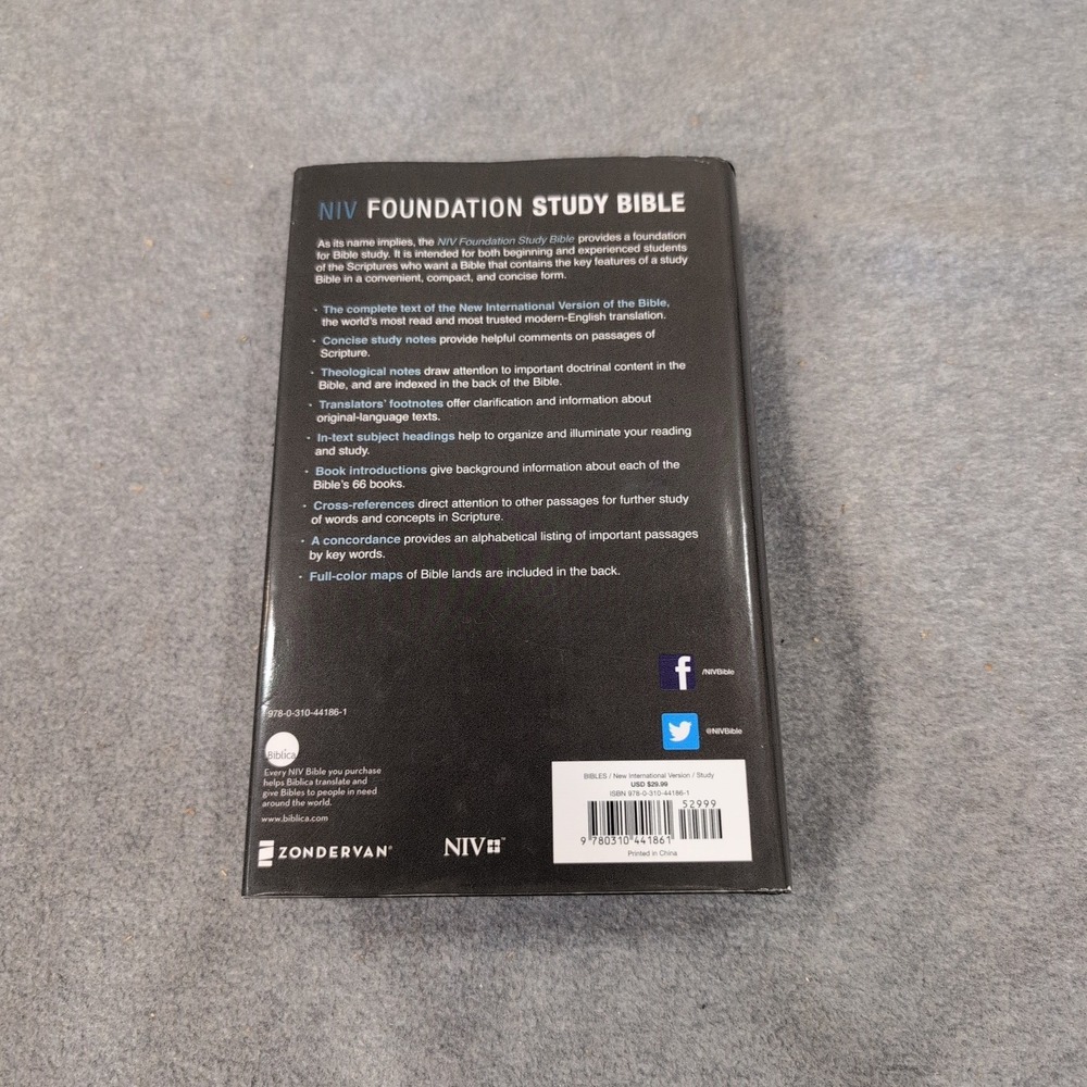NIV Foundation Study Bible Zondervan Hardcover New International Version Black - Picture 2 of 4